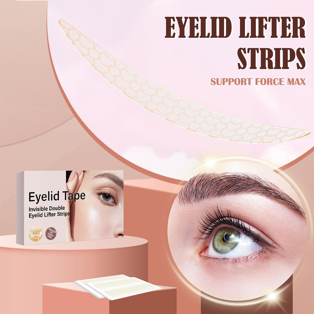 YAGUVI Eyelid Tape – Invisible Lifter Strips for Hooded Eyes (480 Count)
