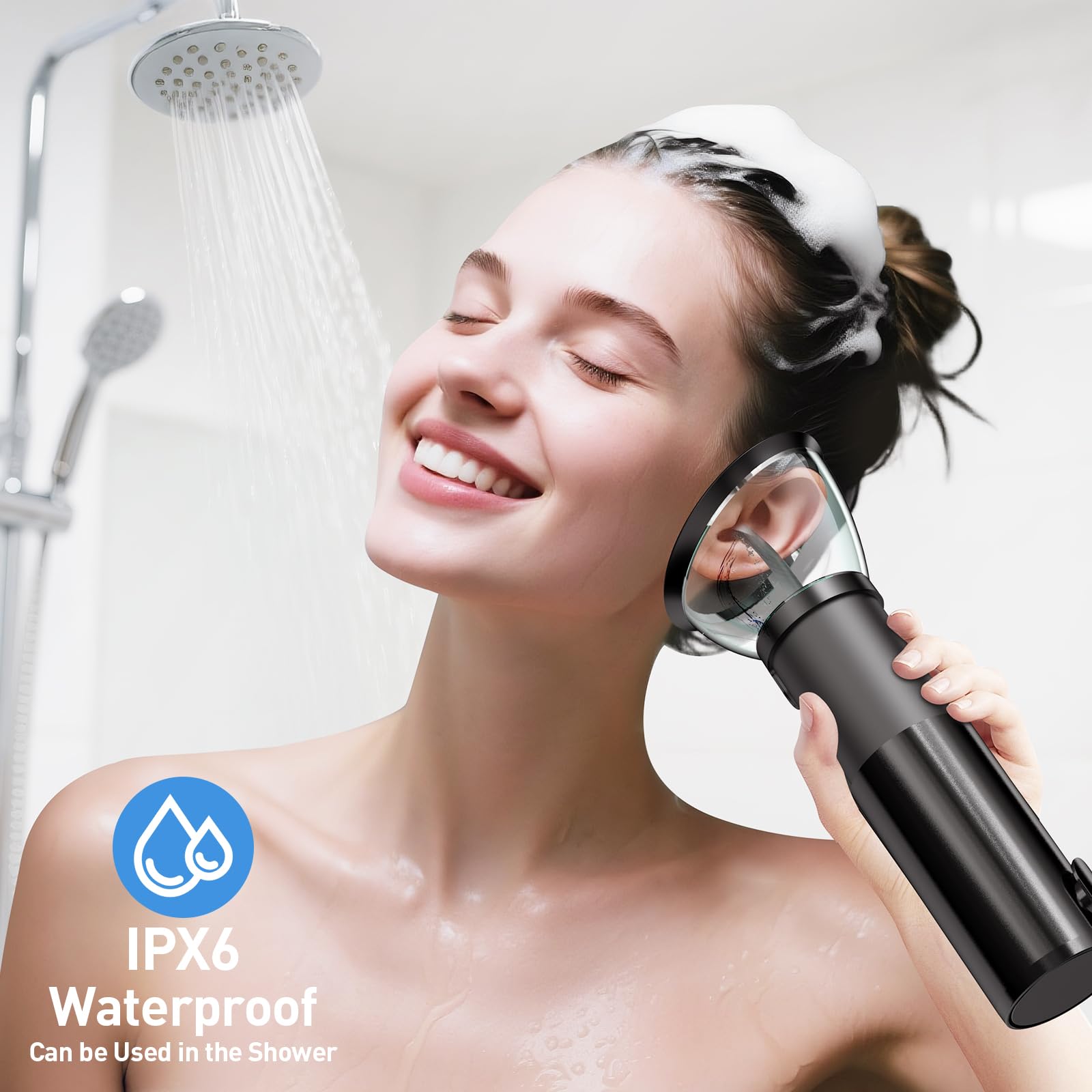 Yakbio Ear Wax Cleaner - Electric Ear Washer with 4 Pressure Modes, Retractable & Waterproof