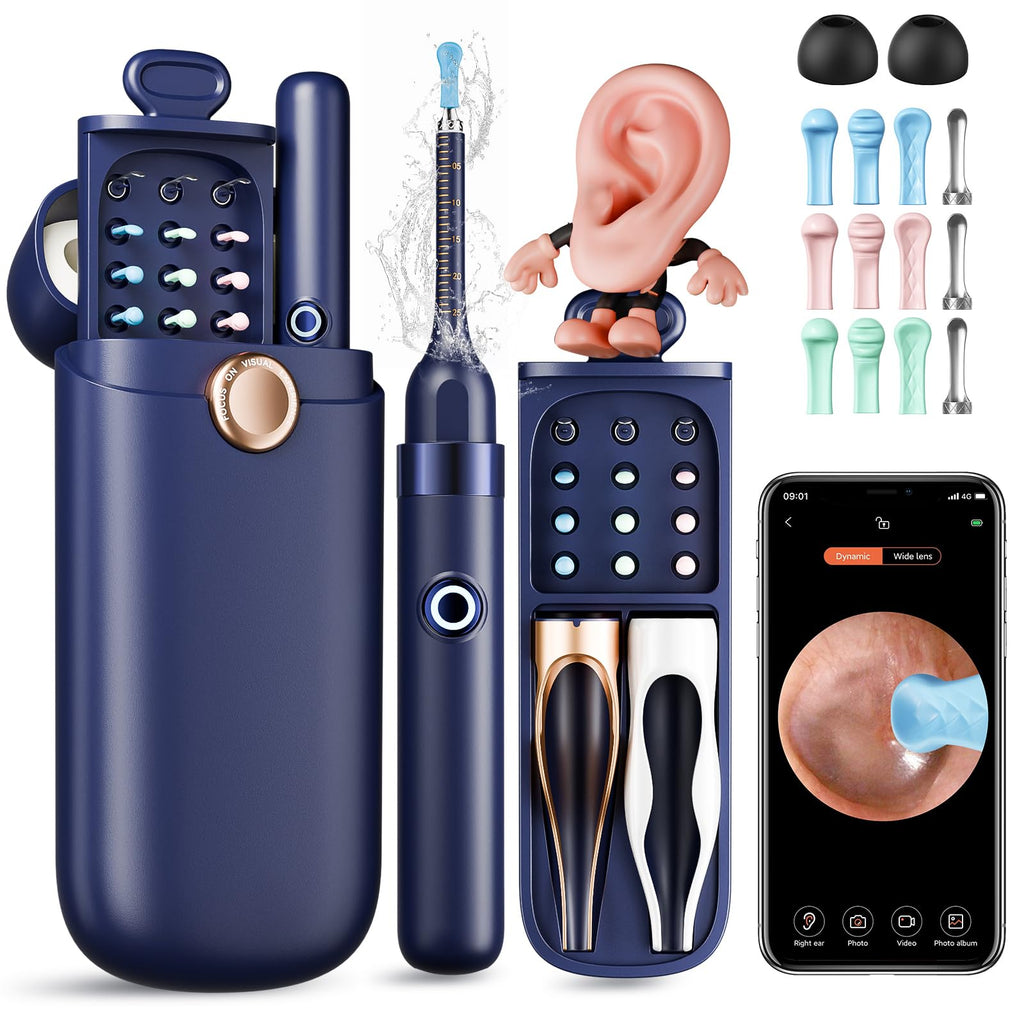 Yakbio Ear Cleaner with Camera 1296P HD - 6 LED Lights, Wireless Ear Wax Removal Kit