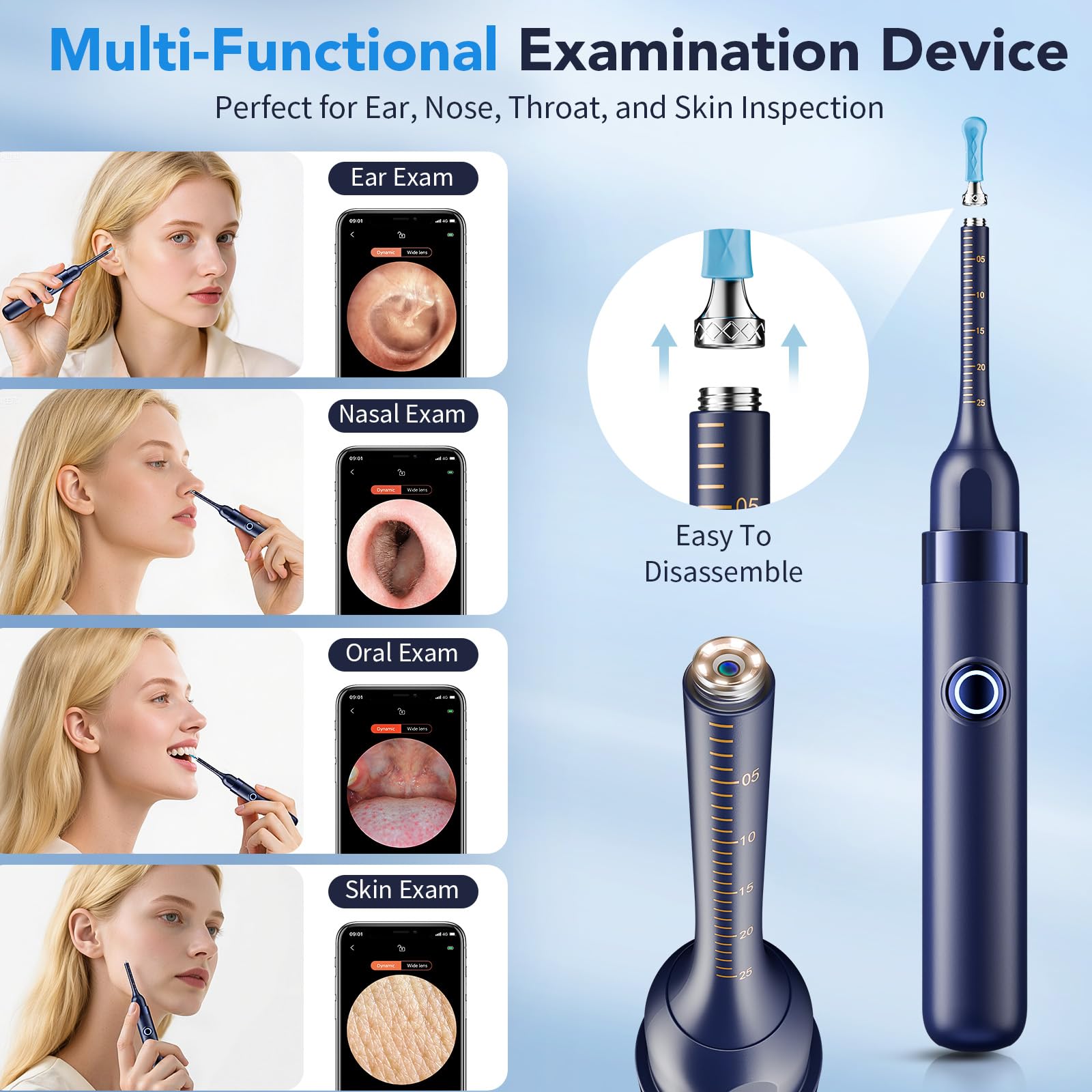 Yakbio Ear Cleaner with Camera 1296P HD - 6 LED Lights, Wireless Ear Wax Removal Kit
