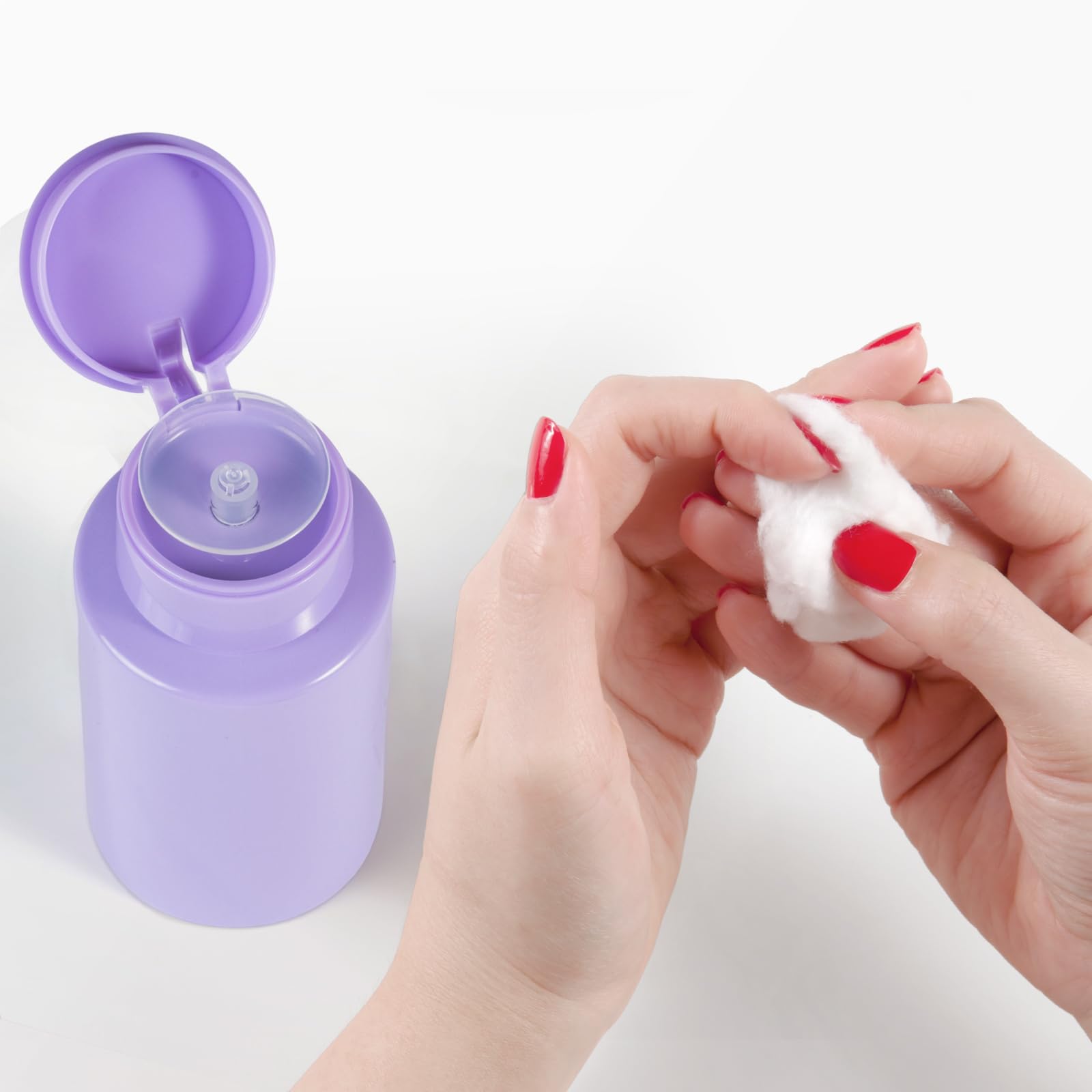 YAMYONE Push-Down Pump Bottles 200ml – Refillable Dispenser for Alcohol, Nail Polish Remover & Makeup Remover