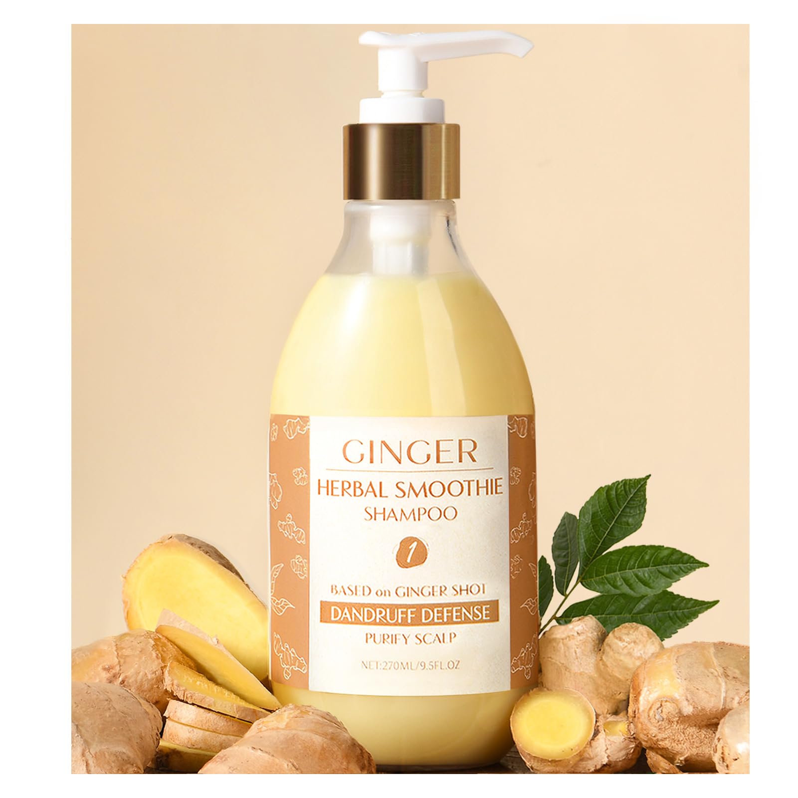 YANIBEST Anti-Dandruff Ginger Shampoo | Organic Ginger Formula for Scalp Health & Itch Relief