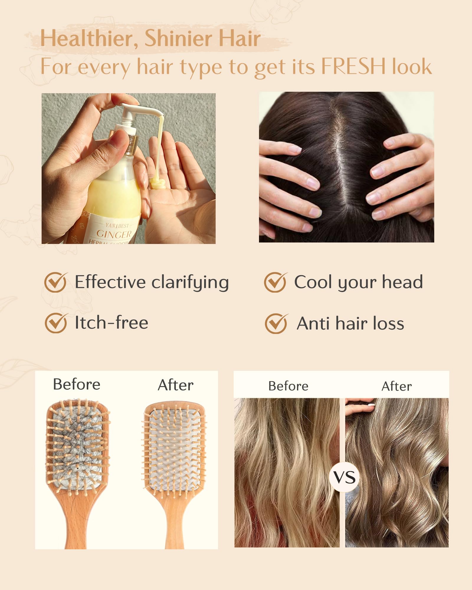 Yanibest Ginger Shot Smoothie Conditioner — Organic Ginger for Shiny, Soft Hair | All Hair Types