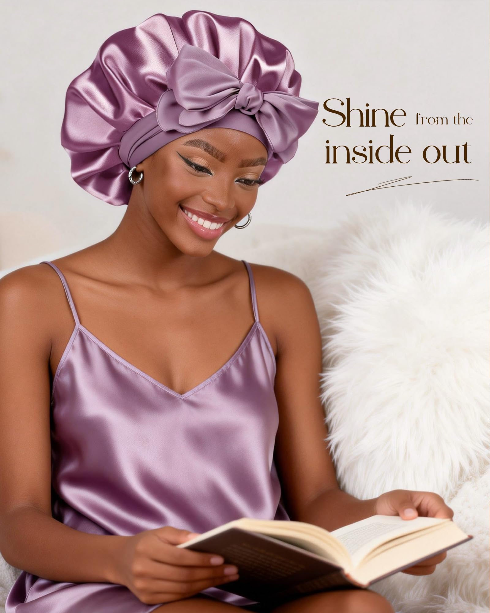 YANIBEST Adjustable Satin Bonnet for Sleeping Women | Double Layer Hair Protection