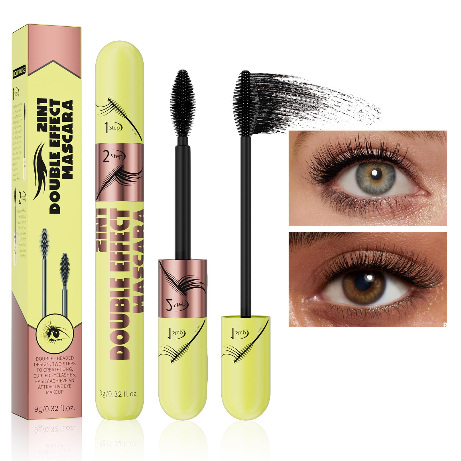 Yanqina Black Tubing Mascara – Waterproof, No-Smudge, Volume & Length