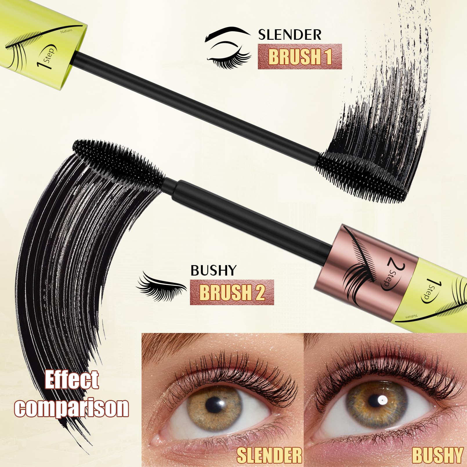 Yanqina Black Tubing Mascara – Waterproof, No-Smudge, Volume & Length