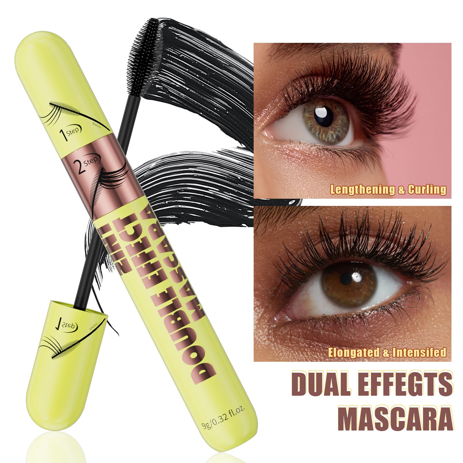 Yanqina Black Tubing Mascara – Waterproof, No-Smudge, Volume & Length