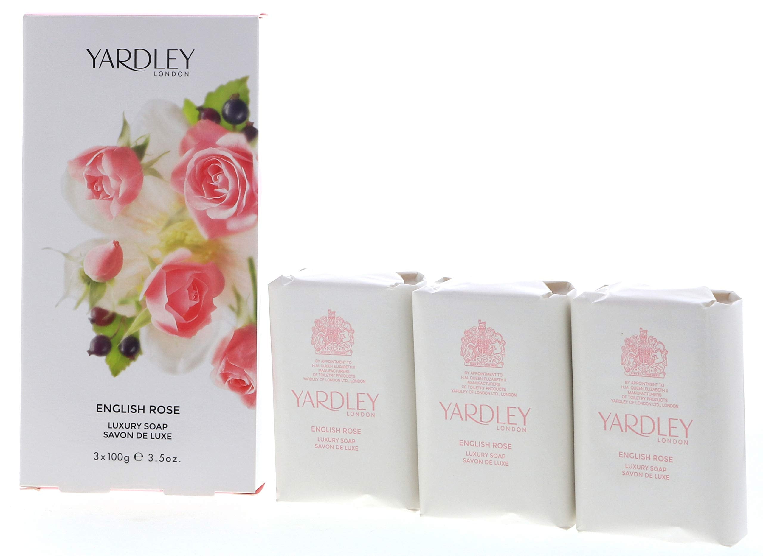 Yardley London English Rose Luxury Soap – Pack of 3 x 100g Bars