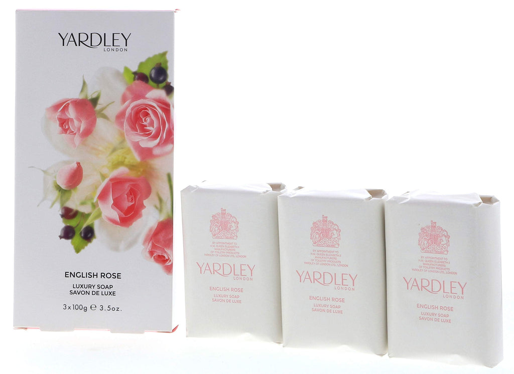 Yardley London English Rose Luxury Soap – Pack of 3 x 100g Bars