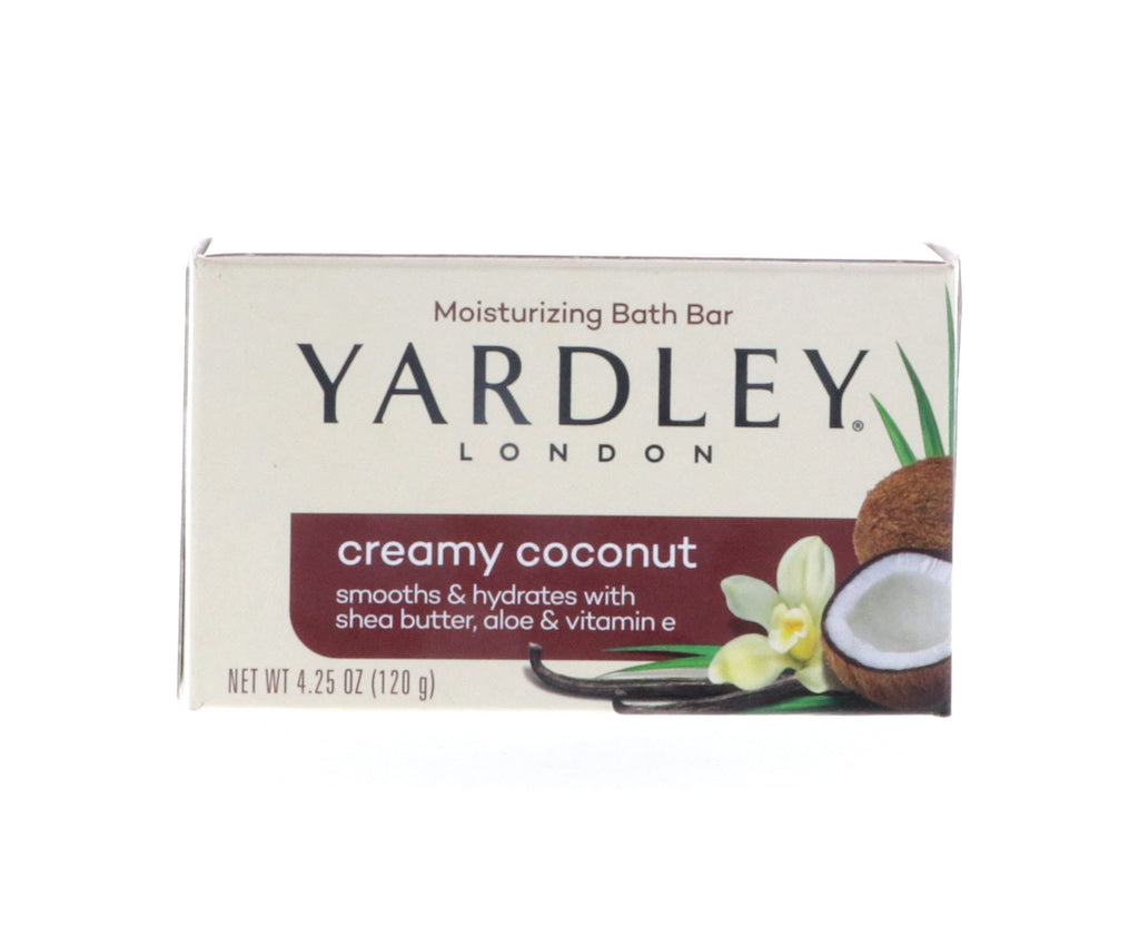 Yardley London Creamy Coconut Bath Bar – Eight 4.25 oz Bars (Shea, Aloe, Vitamin E)