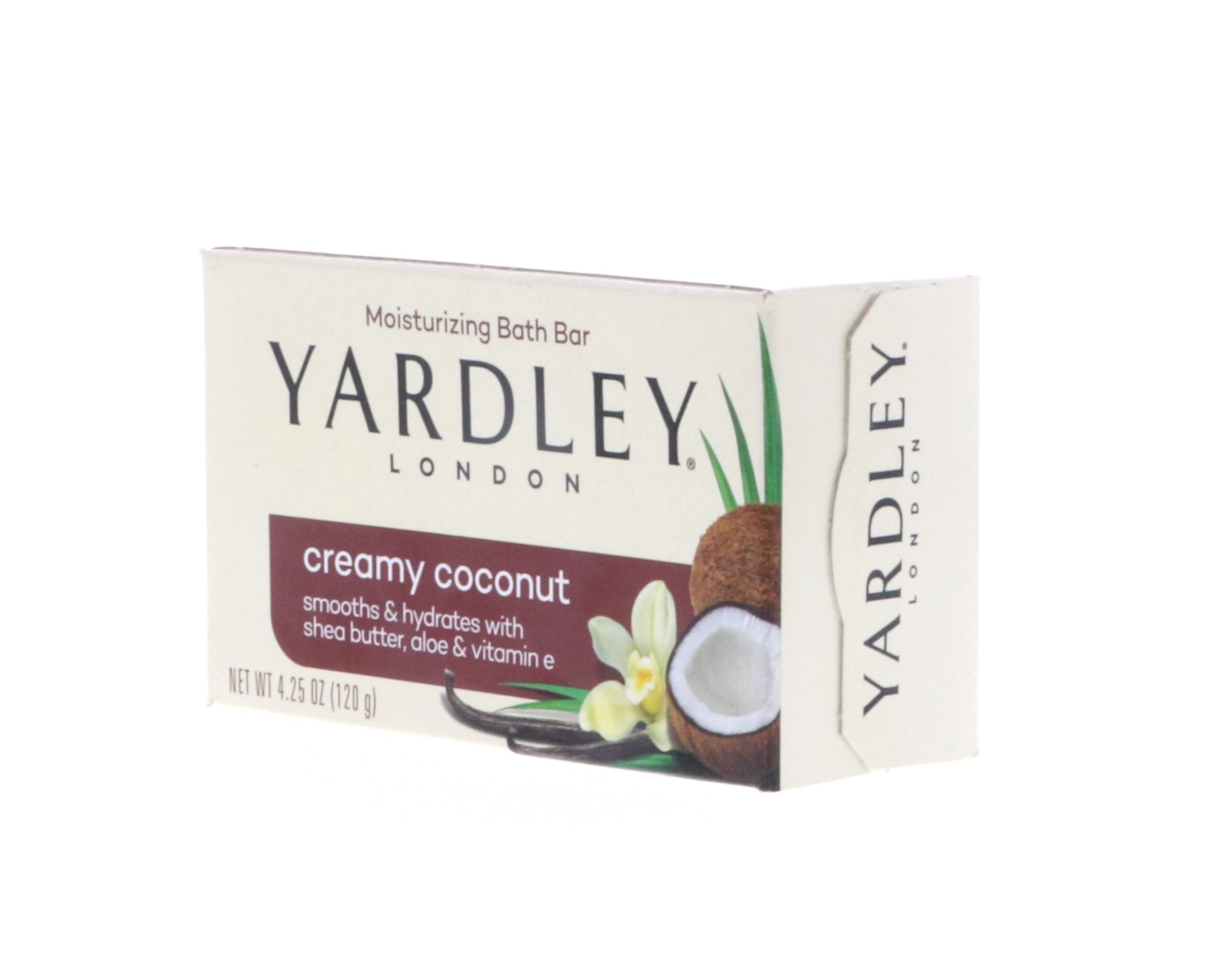 Yardley London Creamy Coconut Bath Bar – Eight 4.25 oz Bars (Shea, Aloe, Vitamin E)
