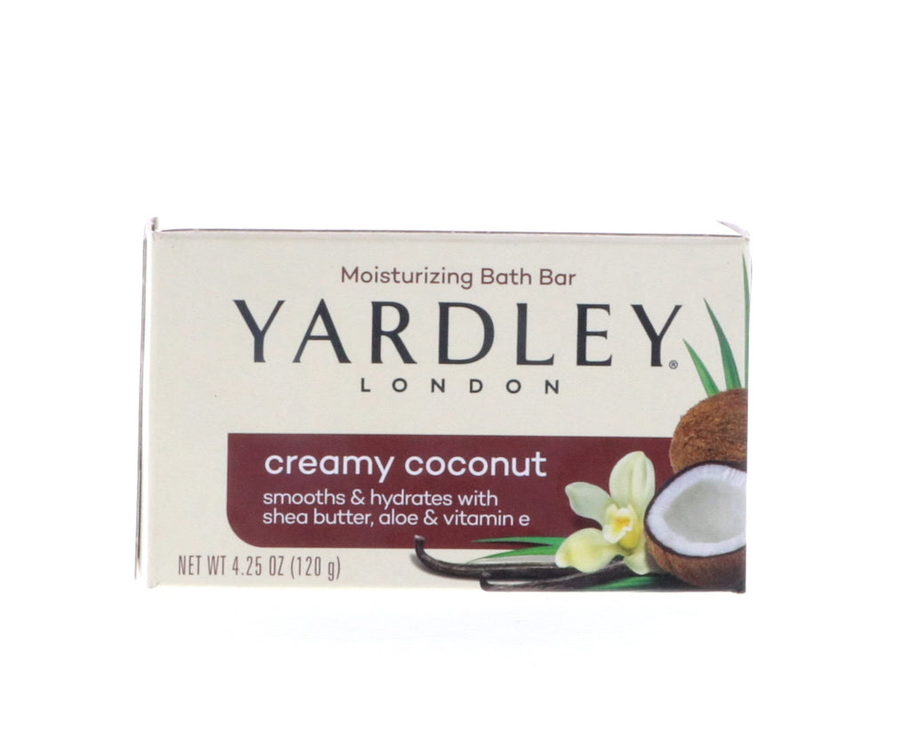 Yardley London Creamy Coconut Bath Bar – Eight 4.25 oz Bars (Shea, Aloe, Vitamin E)