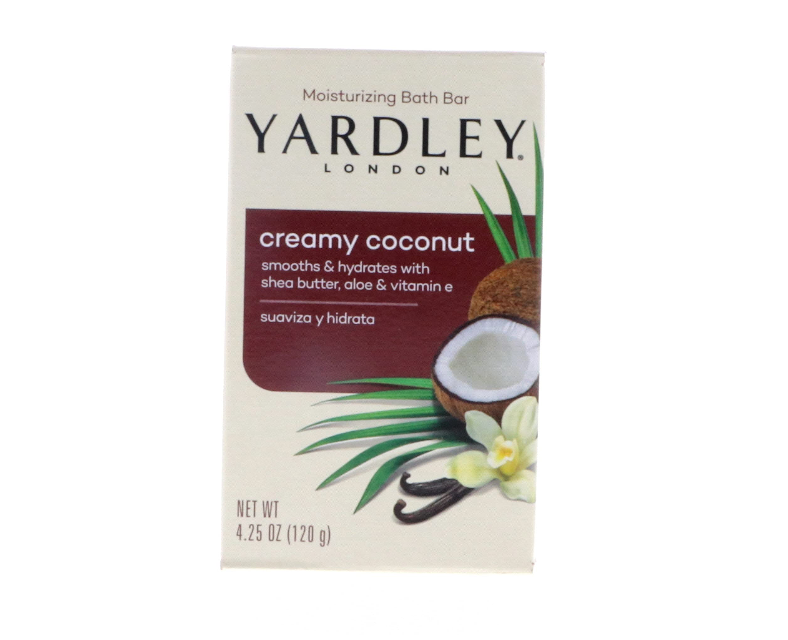 Yardley London Creamy Coconut Bath Bar – Eight 4.25 oz Bars (Shea, Aloe, Vitamin E)