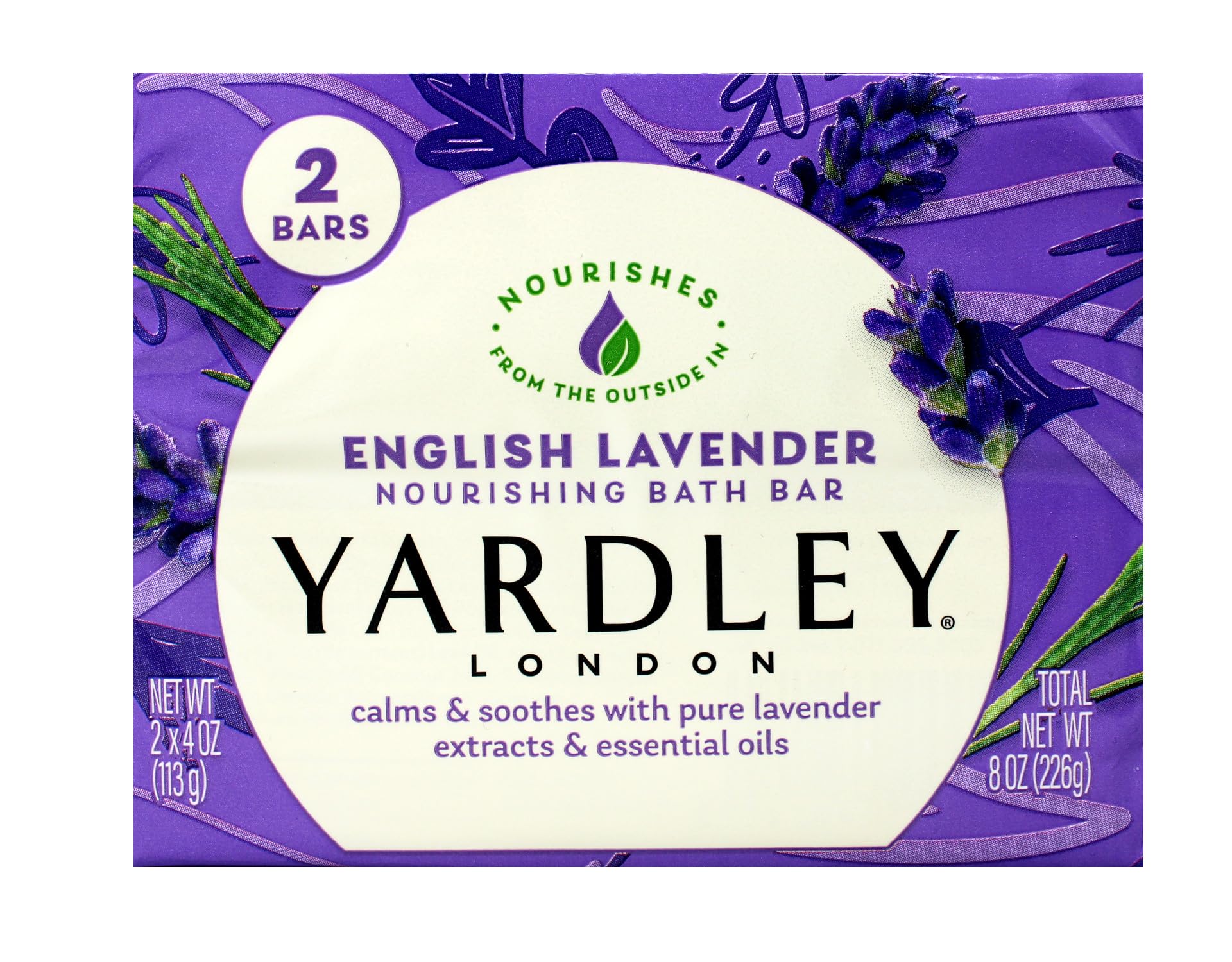 Yardley London English Lavender Nourishing Bath Bar – Calming & Soothing with Essential Oils, 12 Bars (4 oz each) in 6 Boxes