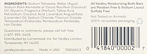 Yardley London Moisturizing Bar – English Lavender with Essential Oils (4.25 oz, Pack of 8) | LORNAMEAD BRANDS INC.