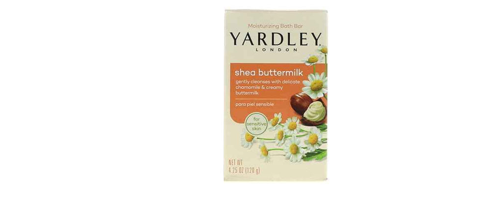 Yardley London Sensitive Skin Shea Buttermilk Bar Soap – 4 oz (Pack of 6)