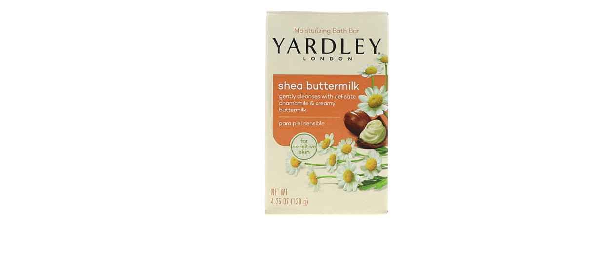 Yardley London Sensitive Skin Shea Buttermilk Bar Soap – 4 oz (Pack of 6)