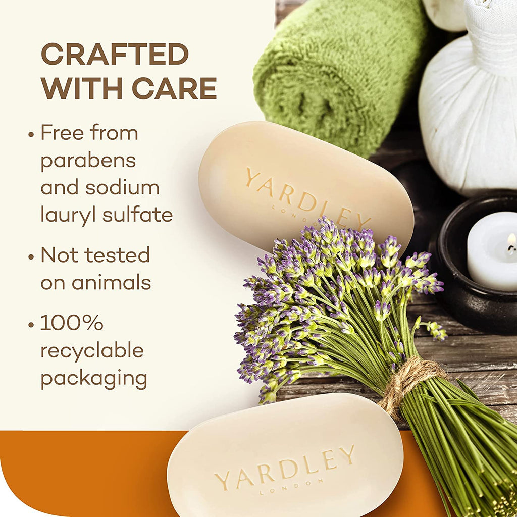 Yardley London Shea Buttermilk Bath Bar 3 Pack (4 oz Each) – Gentle, Nourishing Cleanse