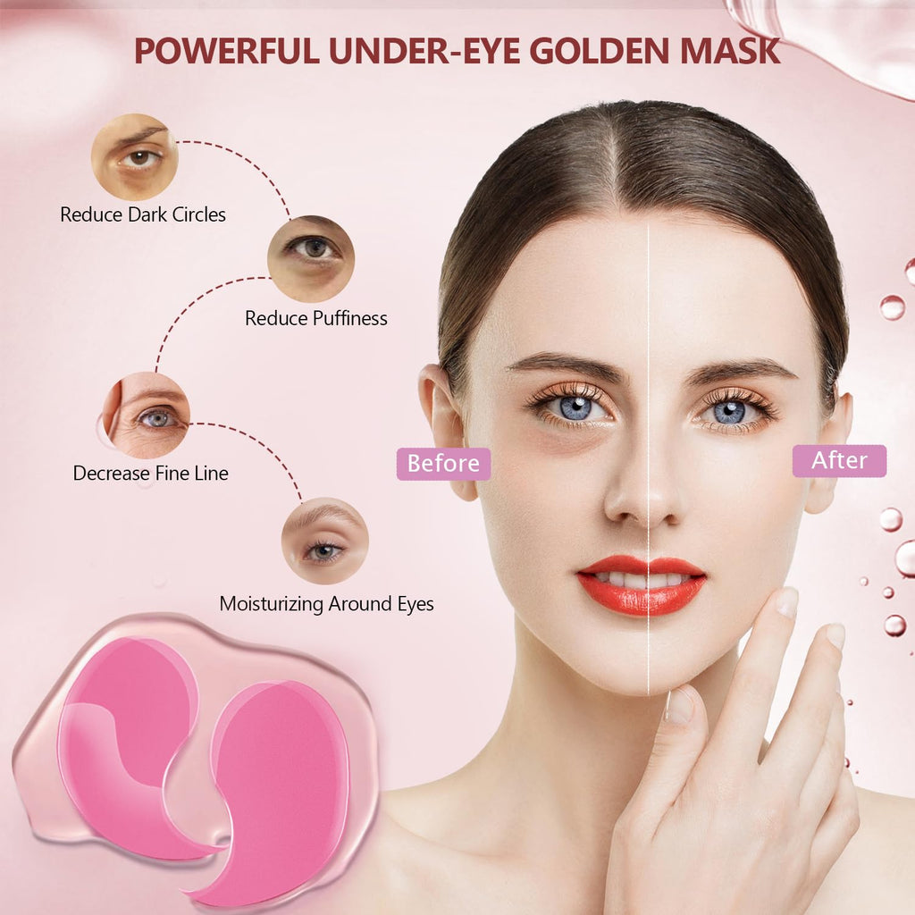 Yargkos 2 Packs Under Eye Patches – 60 Pcs (Green & Pink) Hydrating Collagen Gel Pads