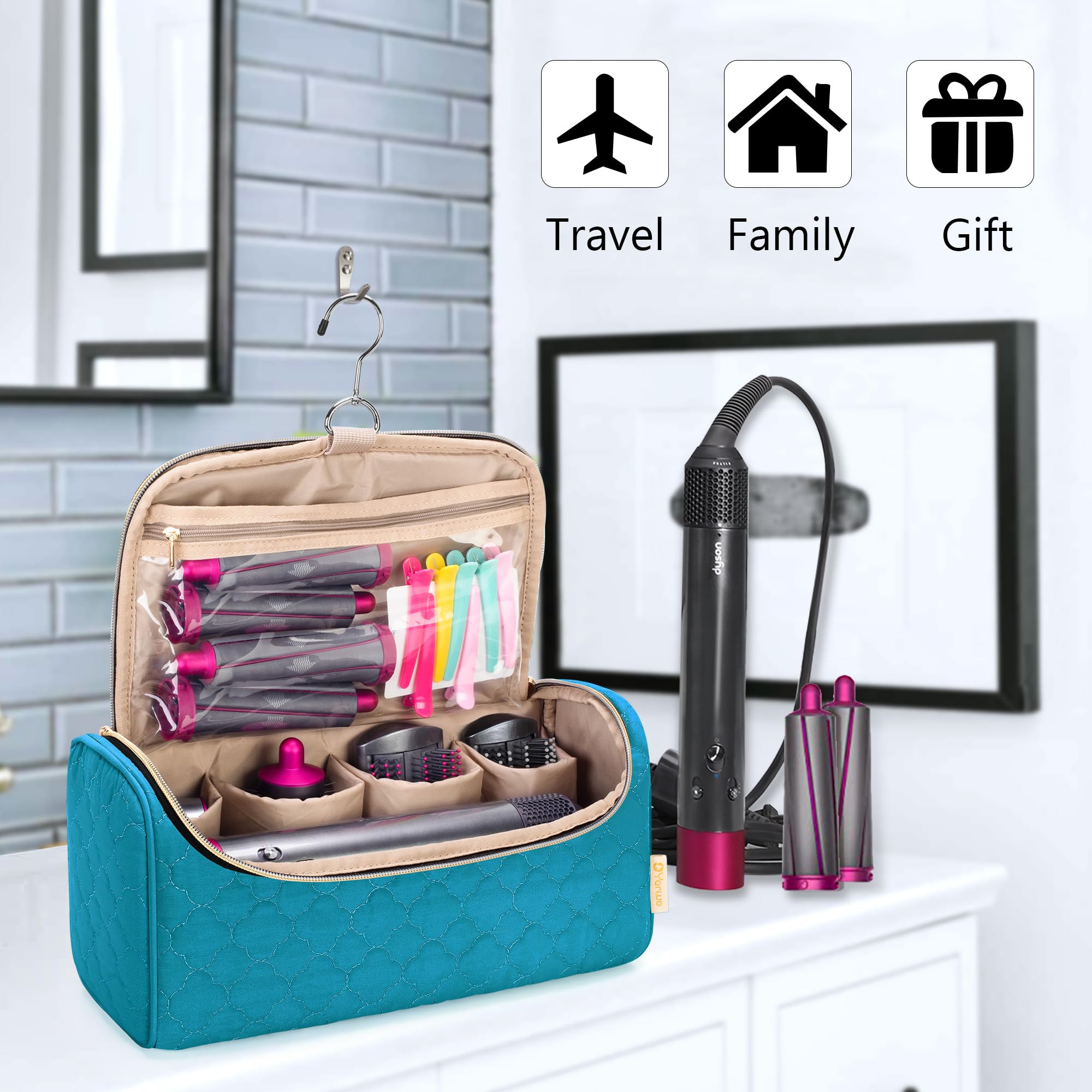 Yarwo Airwrap Travel Case Teal – Portable Storage for Dyson Complete Styler & Attachments