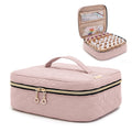 Yarwo Nail Polish Carrying Bag – Holds 36 Bottles (15ml) in Dusty Rose | Travel Organizer