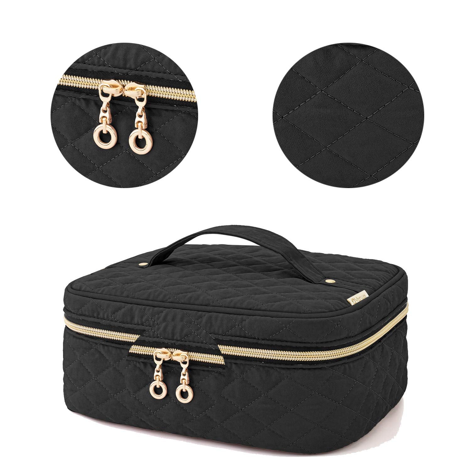 Yarwo Nail Polish Carrying Bag – 24 Bottles, 15ml, Travel Organizer, Black (Bag Only)