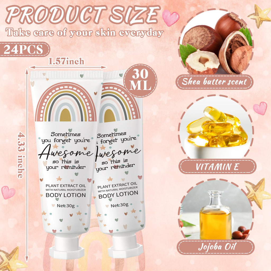 Yaryang 24-Piece Boho Rainbow Thank-You Lotion Gift Set | Travel-Size Body Lotions for Office Gifts