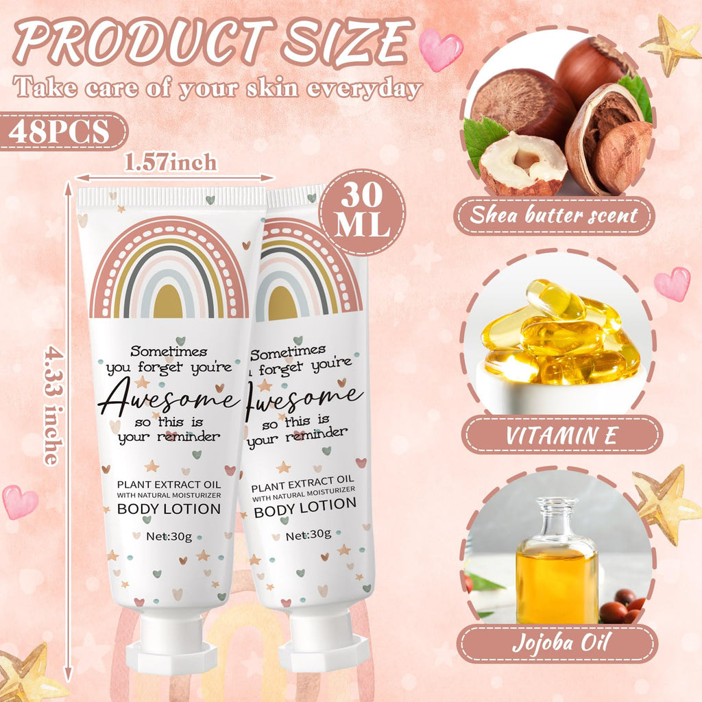 Yaryang 48-Pack Rainbow Boho Thank You Body Lotion Gifts – Travel-Size Office Team Gift Set