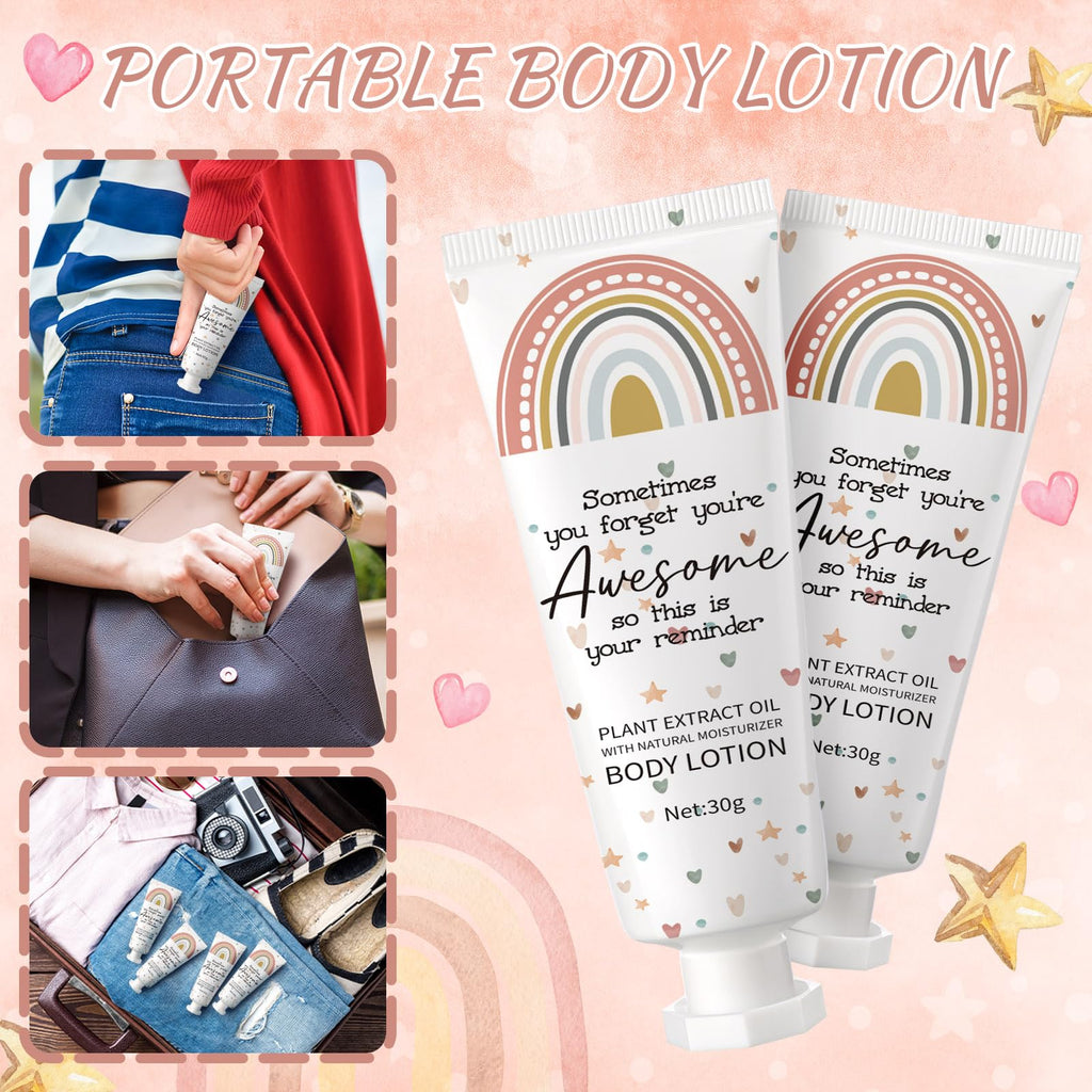 Yaryang 24-Piece Boho Rainbow Thank-You Lotion Gift Set | Travel-Size Body Lotions for Office Gifts