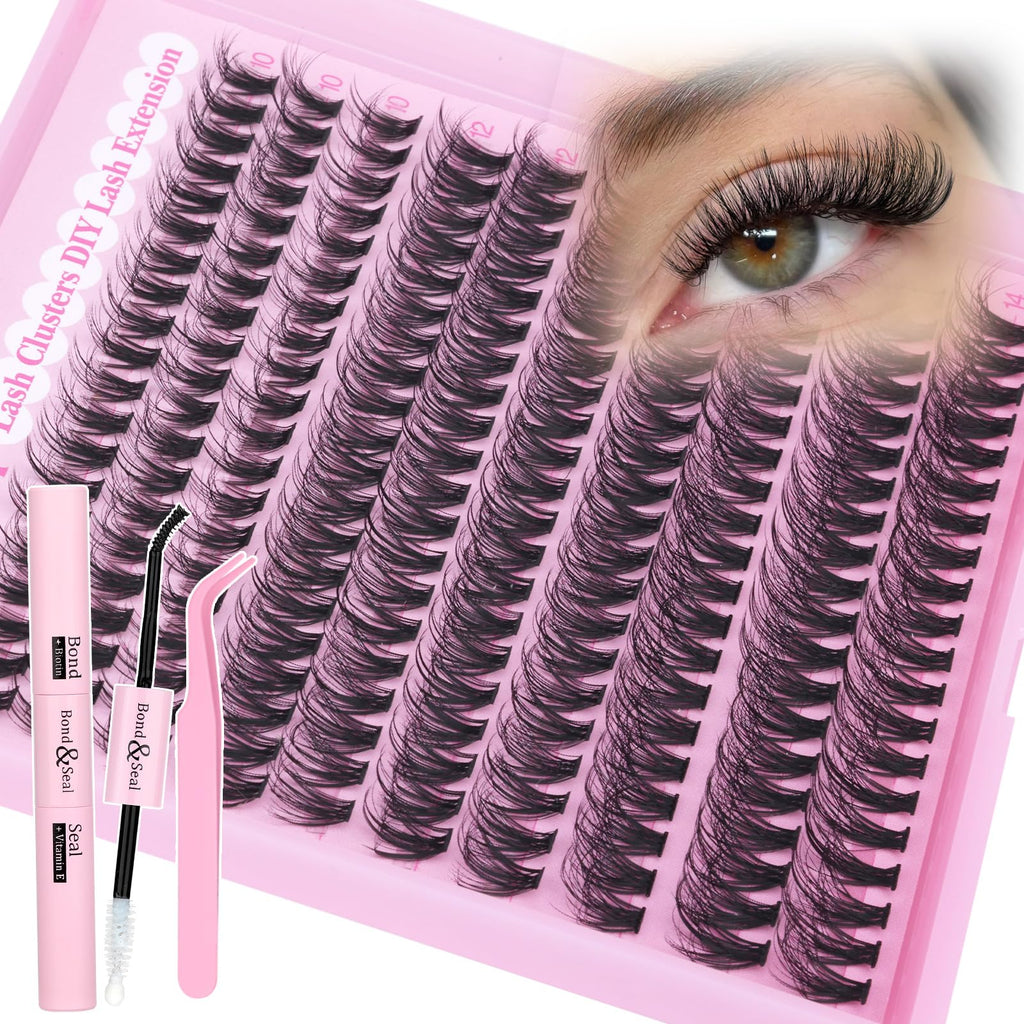 Yawamica Natural Lash Clusters Kit CC Curl 10-14mm DIY Lash Extension