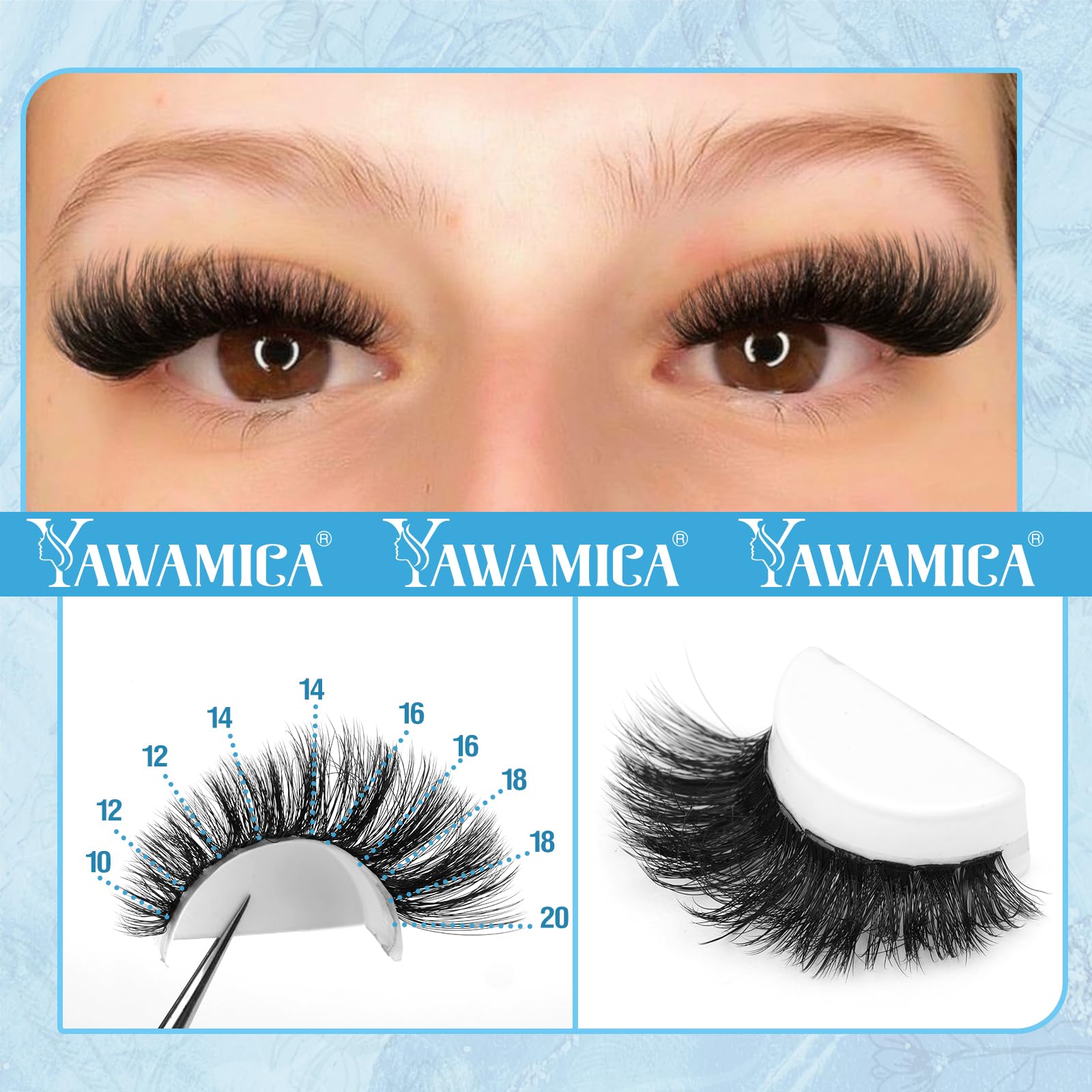 Yawamica Lash Clusters Kit 200D – Fluffy DIY Lash Extensions (10-20mm)