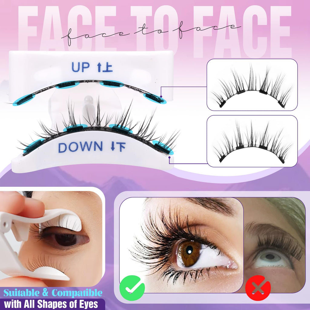 Yawamica Magnetic Eyelashes – 2 Styles, No Glue, 4-Magnet Technology, Reusable with Applicator