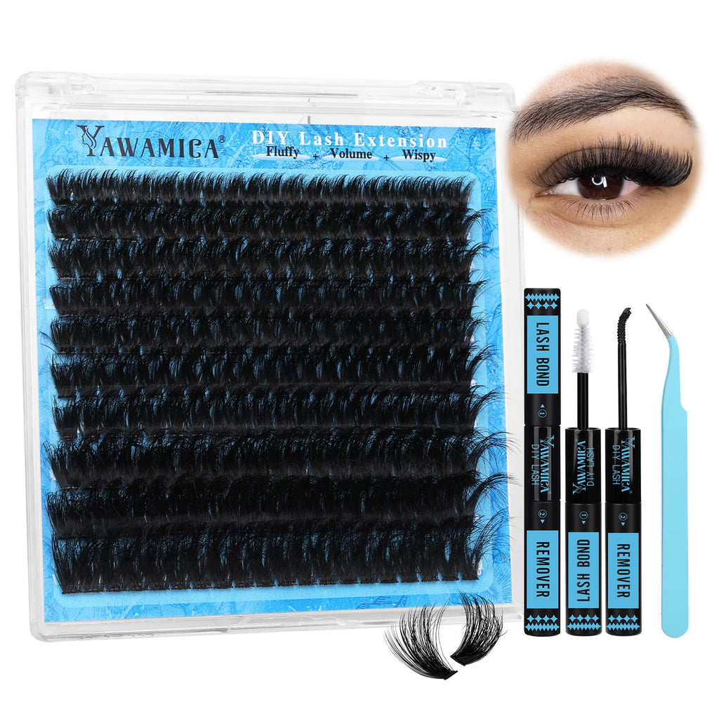 Yawamica Lash Clusters Kit 200D – Fluffy DIY Lash Extensions (10-20mm)