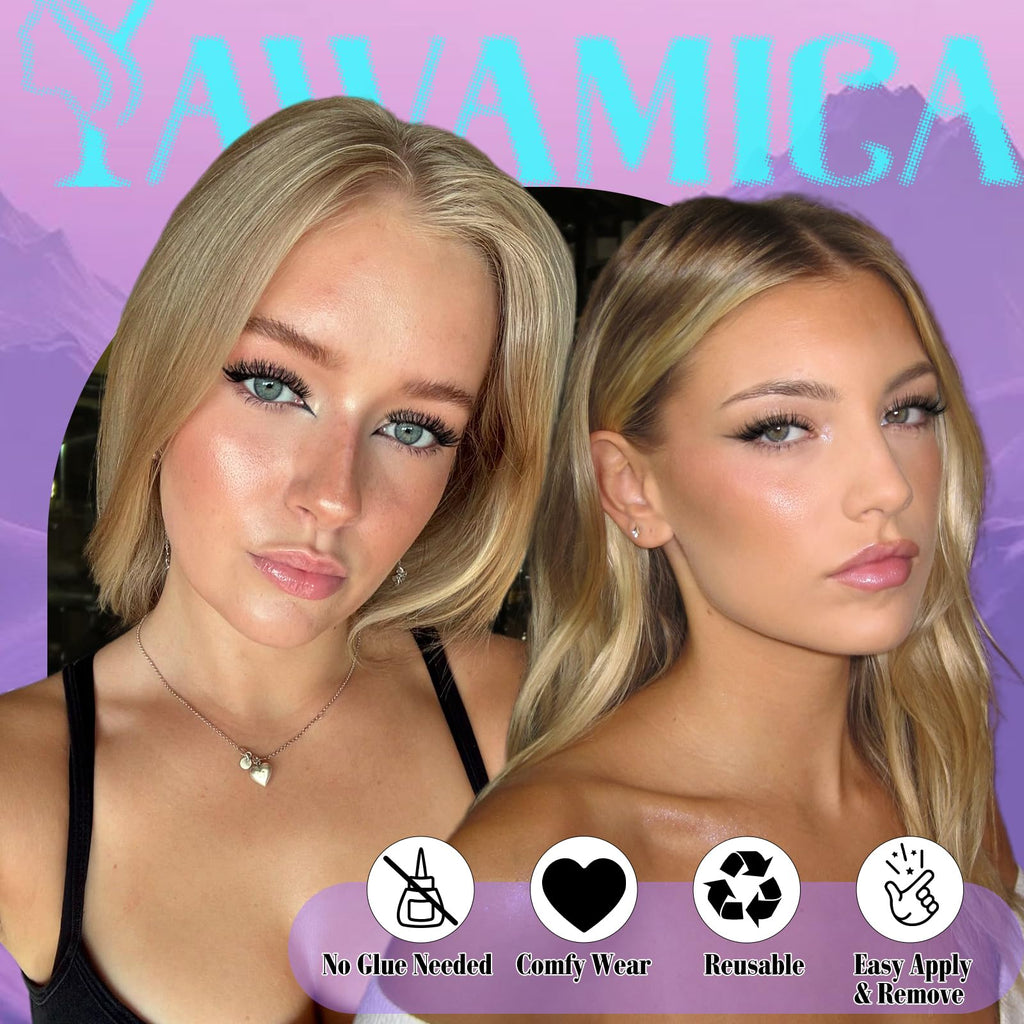 Yawamica Magnetic Eyelashes – 2 Styles, No Glue, 4-Magnet Technology, Reusable with Applicator