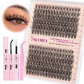 Yawamica Natural Lash Clusters Kit – Wispy DIY Lash Extensions (10-18mm) with Glue & Tweezers