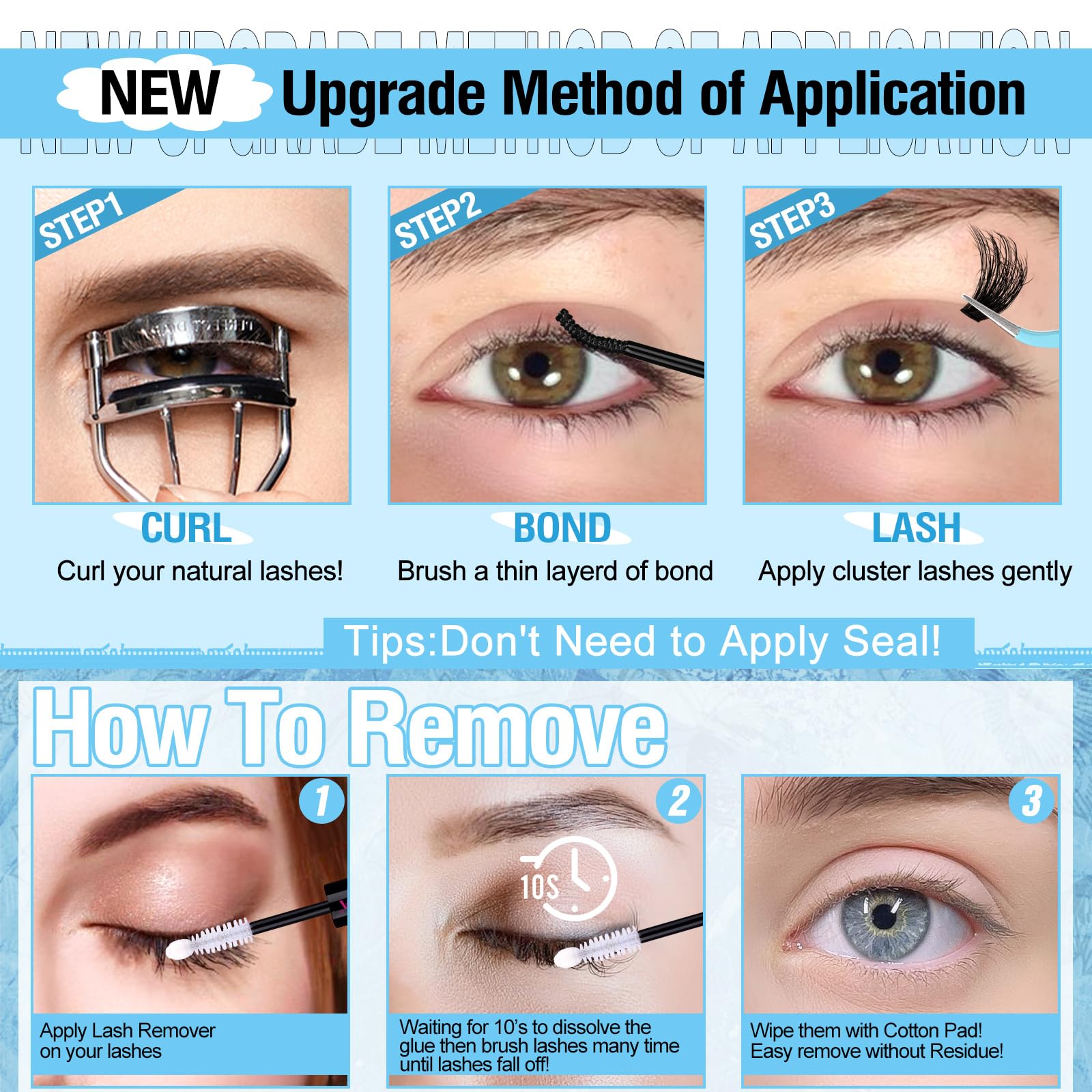 Yawamica Lash Clusters Kit 200D – Fluffy DIY Lash Extensions (10-20mm)