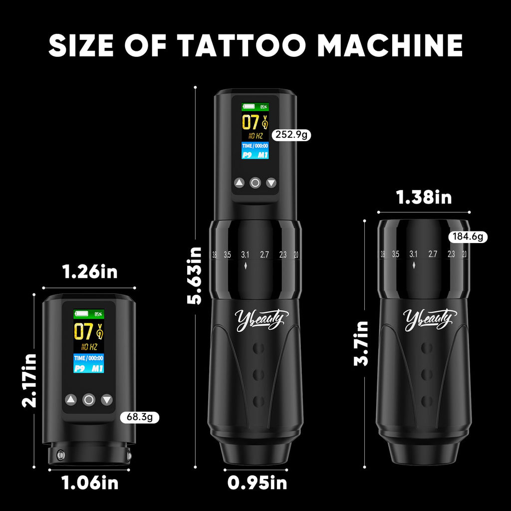 Ybeauty Wireless Tattoo Gun Kit – Professional Rotary Tattoo Machine with 1600 mAh Power Supply, 76‑Piece Starter Set