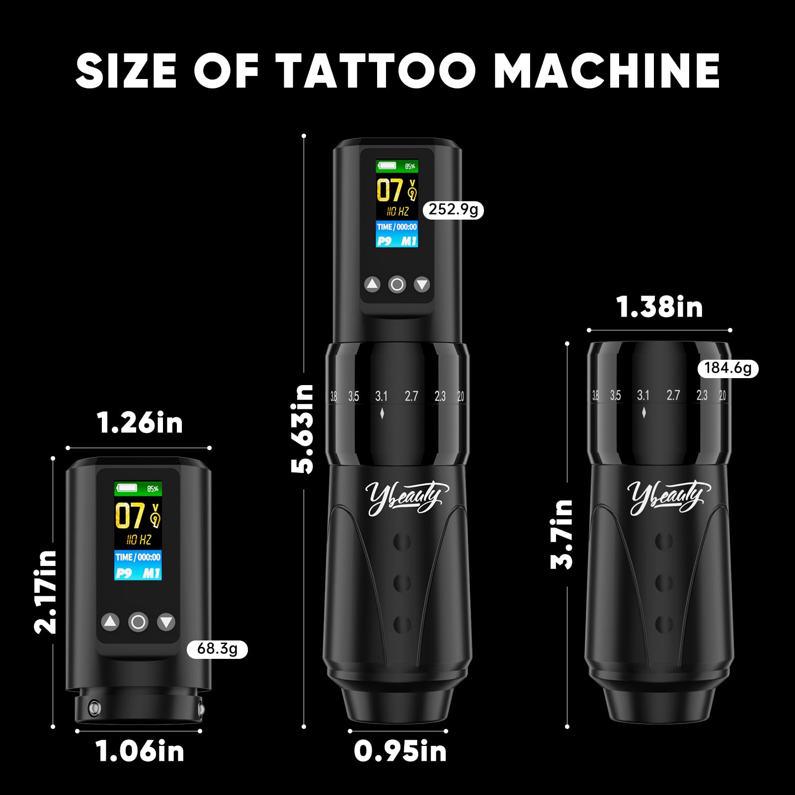 Ybeauty Wireless Tattoo Gun Kit – Professional Rotary Tattoo Machine with 1600 mAh Power Supply, 76‑Piece Starter Set