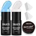 YBUETE White Light Blue Face & Body Paint Sticks – High Pigment SFX Kit