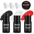 YBUETE Black White Red Face & Body Paint Stick Set with Translucent Setting Powder – SFX Makeup for Halloween & Cosplay