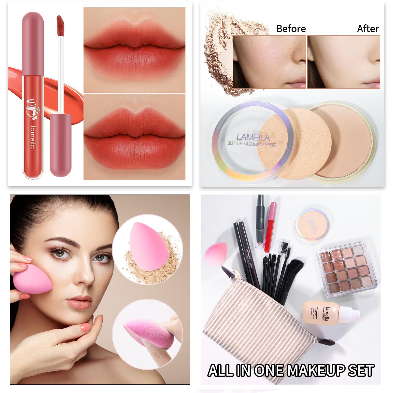 YBUETE Makeup Set Full Kit for Teens & Women | 25-Color Eyeshadow Palette + Foundation & More