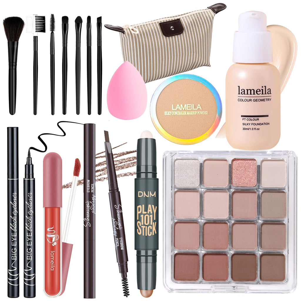 YBUETE Makeup Set Full Kit for Teens & Women | 25-Color Eyeshadow Palette + Foundation & More