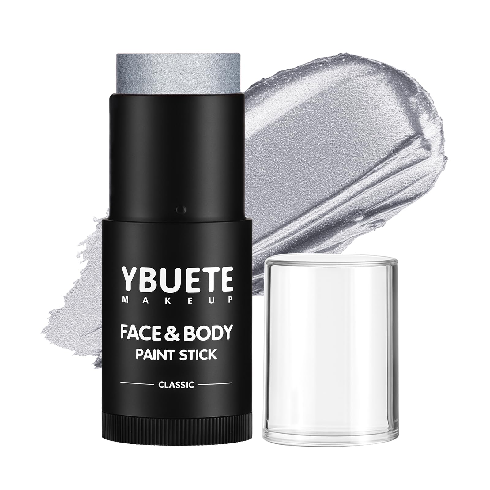 YBUETE Silver Face Body Paint Stick – Professional Full-Coverage SFX Makeup for Halloween & Cosplay