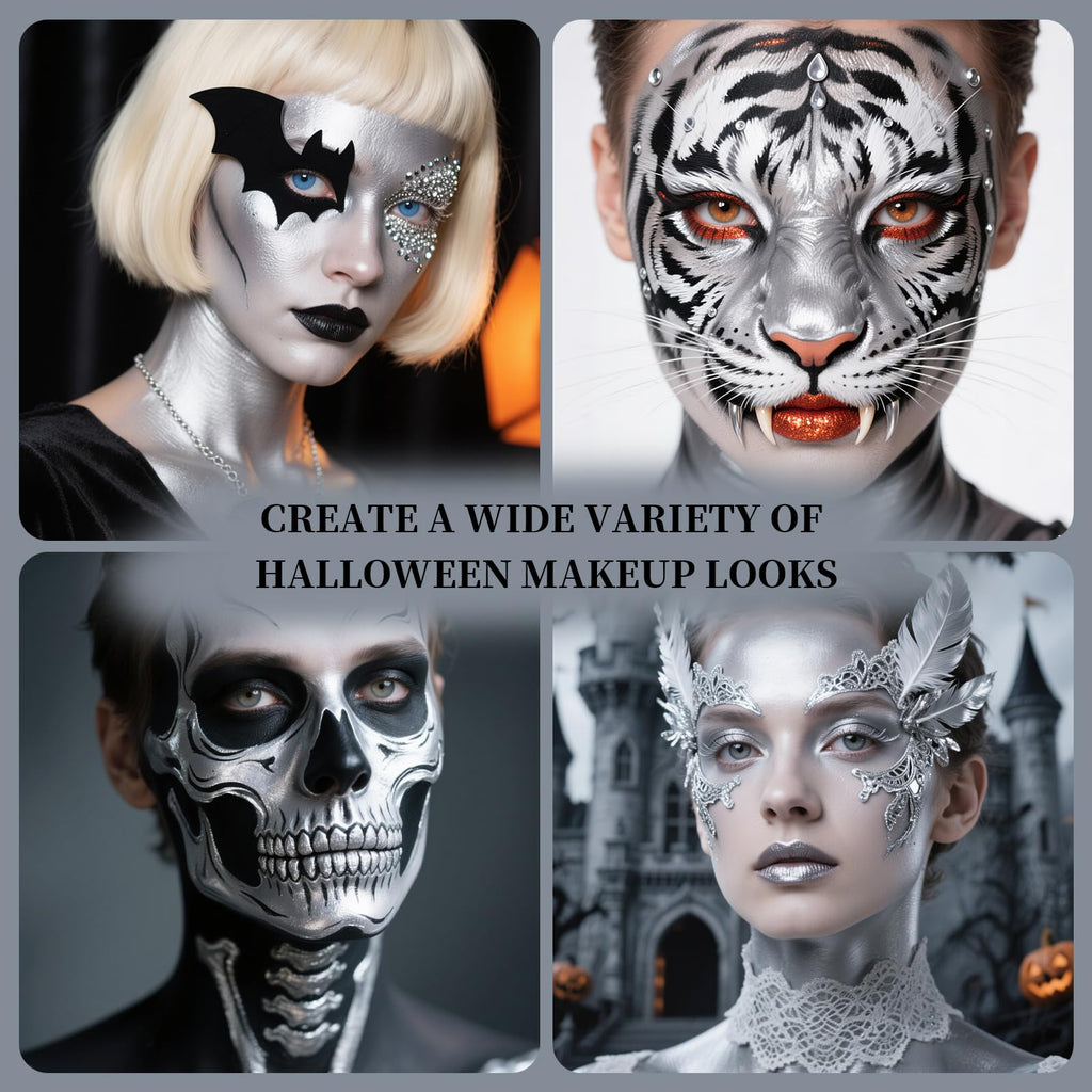 YBUETE Silver Face Body Paint Stick – Professional Full-Coverage SFX Makeup for Halloween & Cosplay