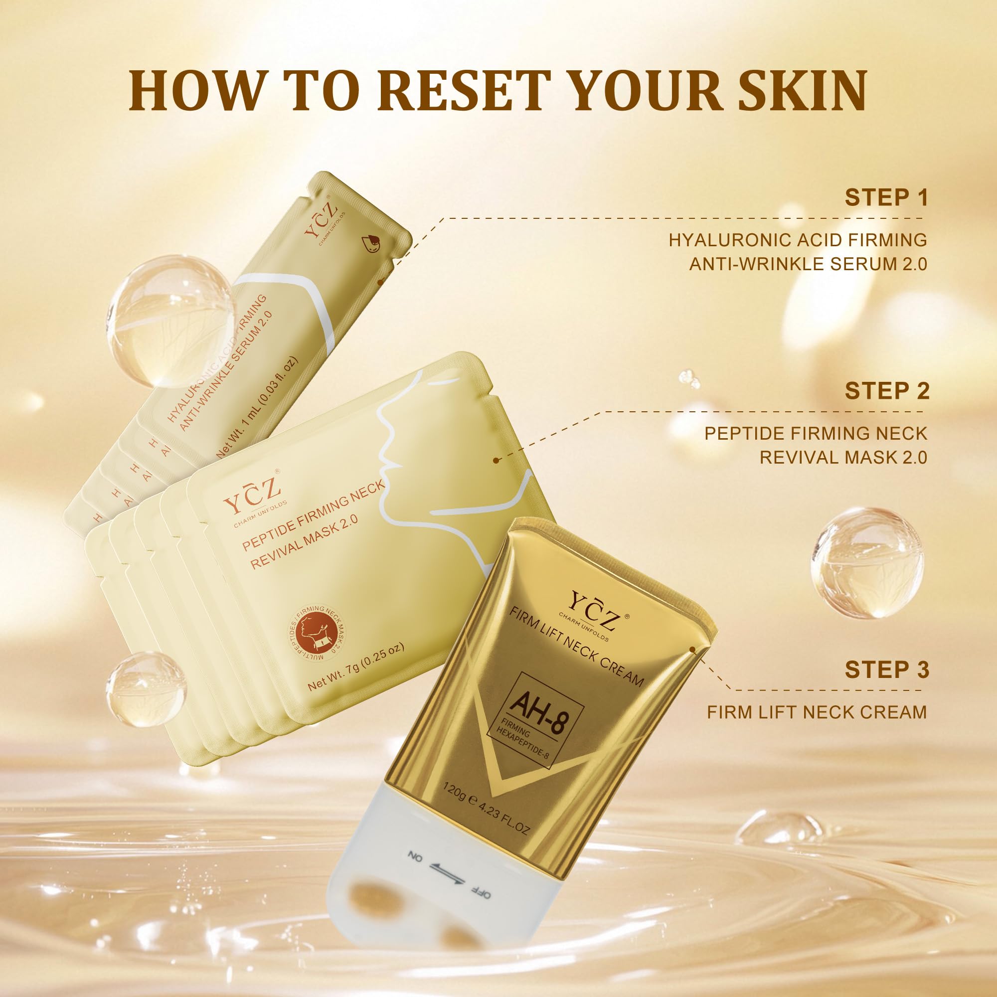 Ycz Neck Firming & Revitalising Set – Deep Hydration, Smoother Lines, Firmer Contours