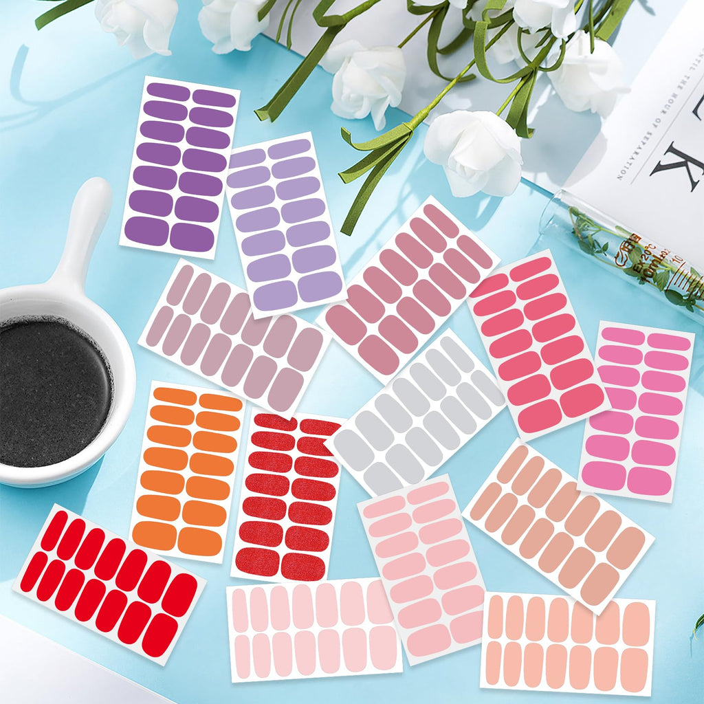 YECIRALA 20 Sheets Bright Color Nail Wraps – 280pc Full Nail Sticker Set