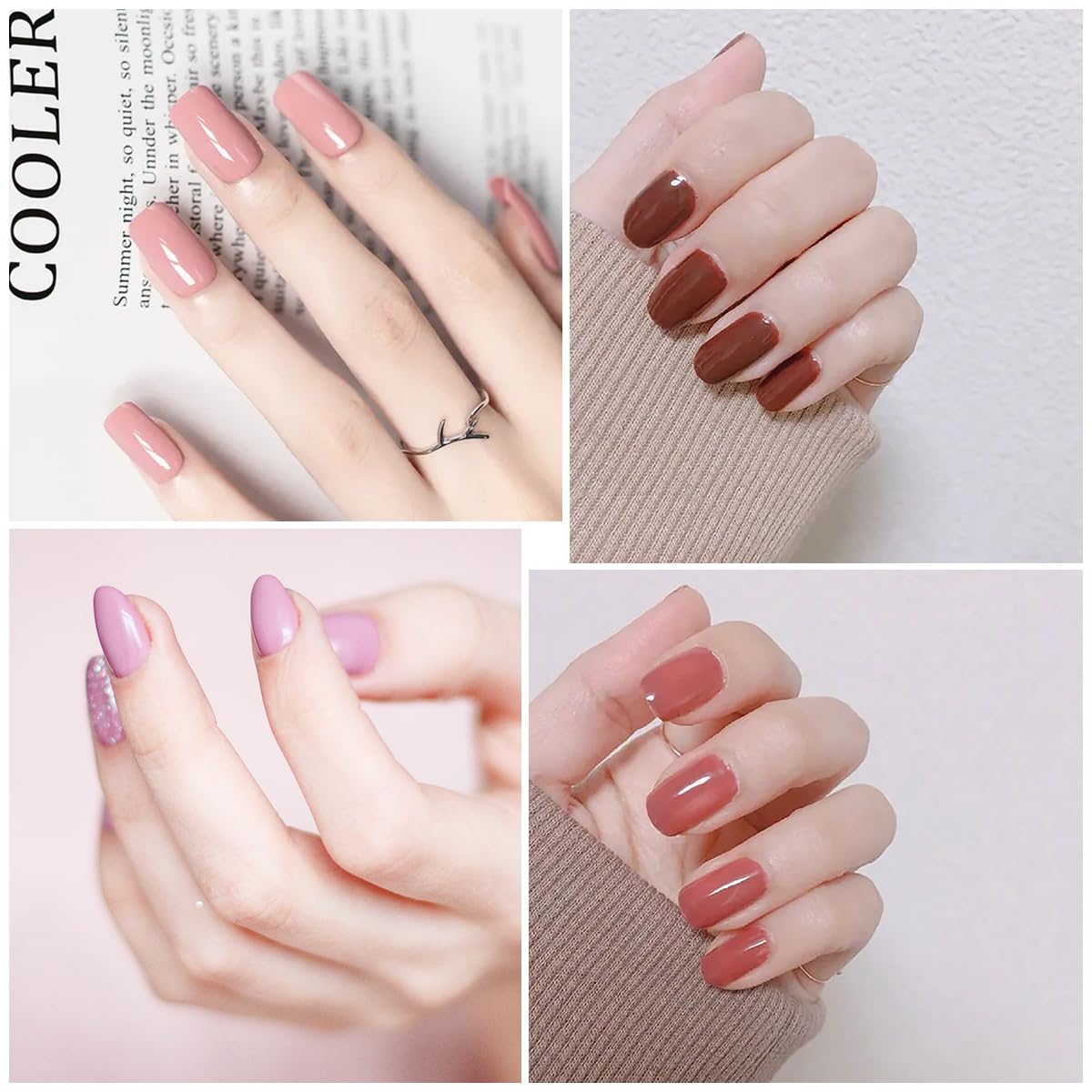 YECIRALA 20 Sheets Gel Nail Strips with File Set – Mix Colors