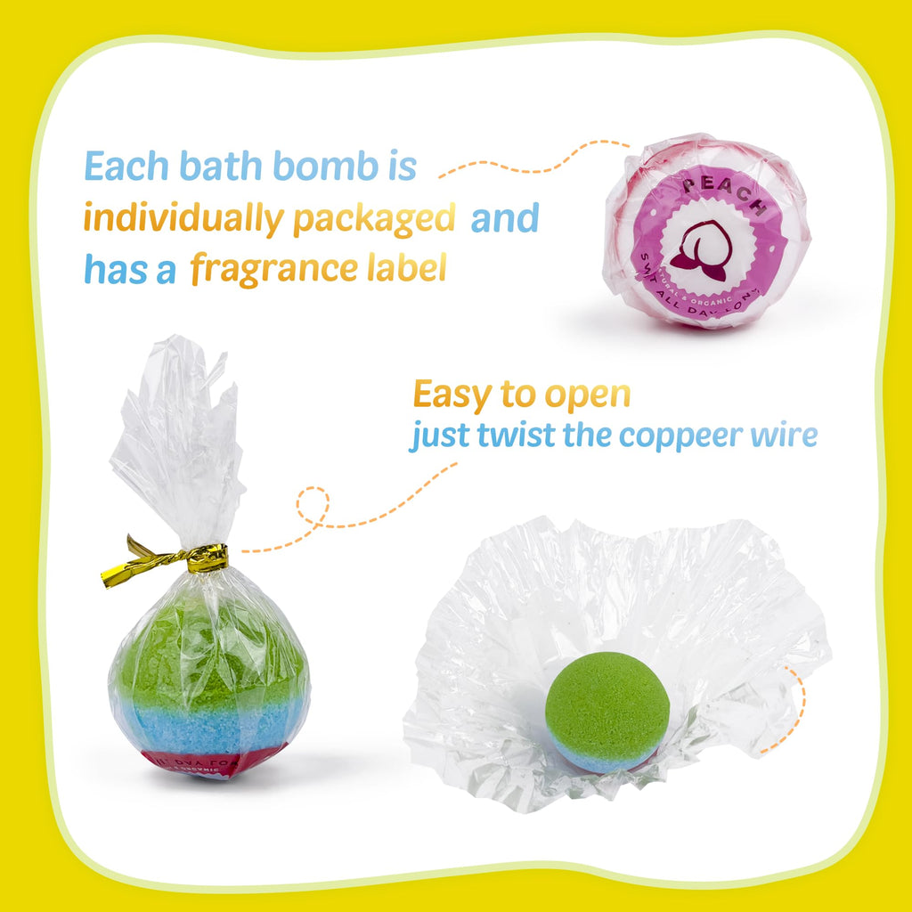 Yekery Glow-in-the-Dark Toy Bath Bombs for Kids – 30 Pcs, Natural & Organic
