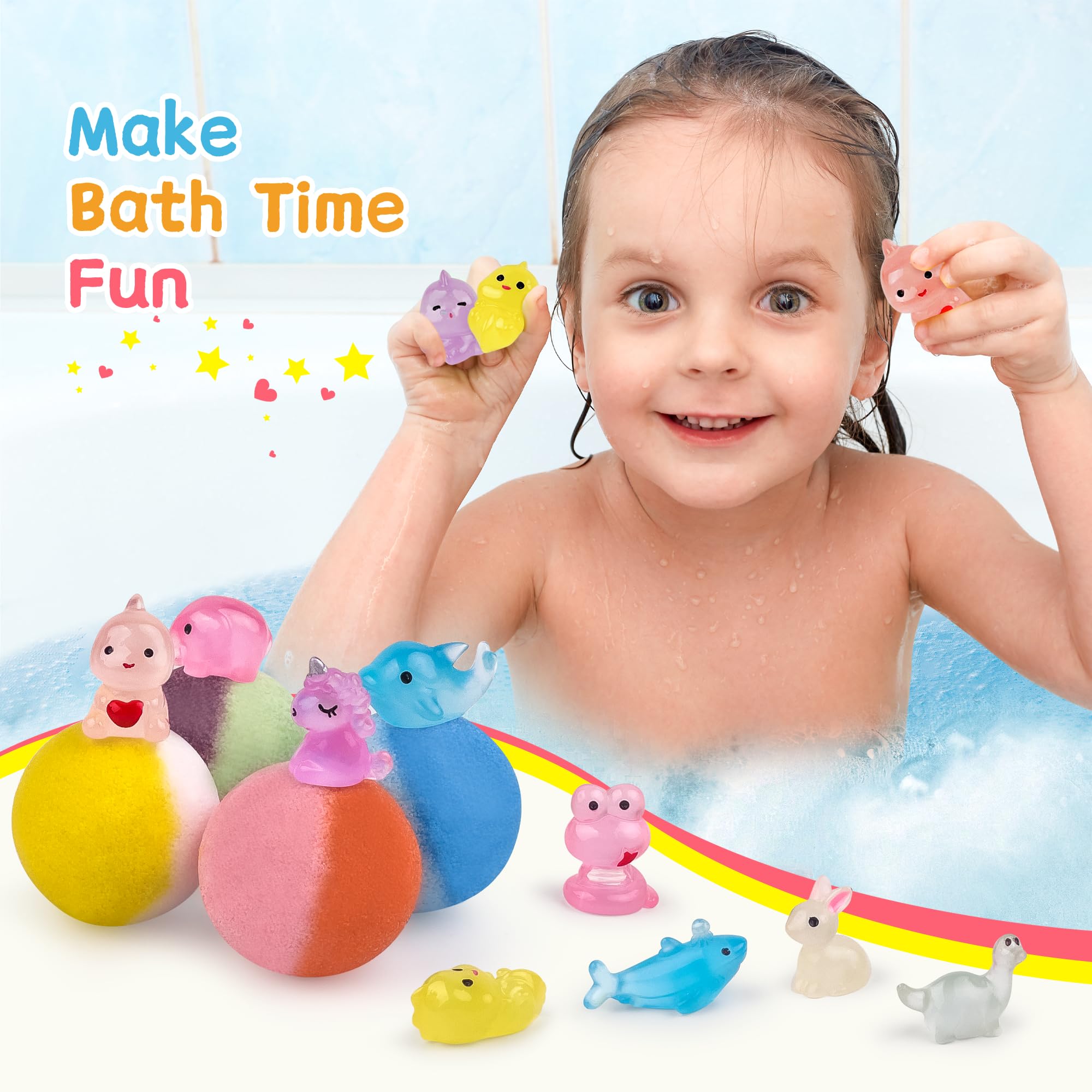 Yekery Glow-in-the-Dark Toy Bath Bombs for Kids – 30 Pcs, Natural & Organic