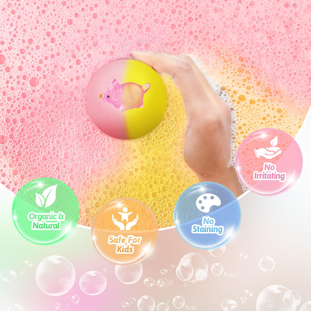 Yekery Kids Bath Bombs — 40-Pack with Surprise Toys Inside (Dino/Unicorn/Marine)